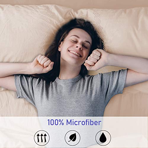 O'woda Funda Almohada 40 * 80 cm, 2 Unidades, 100% Microfibra, Antiarrugas sin Cremallera - Beige