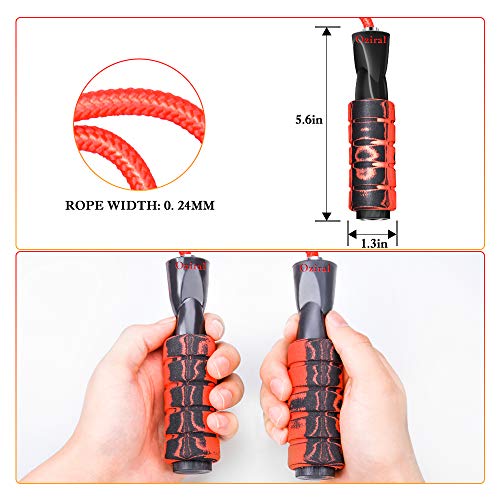 Oziral Profesional Cuerda para Saltar Ajustable Velocidad Cuerda de Salto con Mango de Espuma Saltar la Cuerda de Boxeo para Hembra y Hombres Entrenamientos de Gimnasia Crossfit