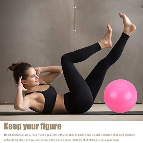 OZUAR Mini Exercise Ball Pilates Ball for Stability Balance Fitness Gym Workout Barre Yoga Core Strength Training Physical Therapy Physical Relaxing Massage with Straw 25cm Pink