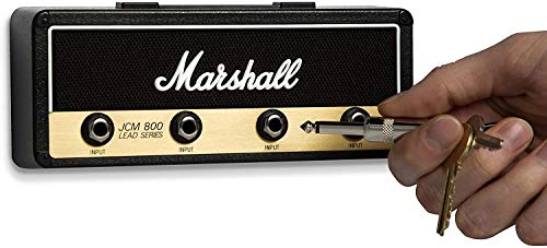 P Pluginz Marshall JCM800 Estándar Jack estante montado en la pared V2.0- amplificador de guitarra titular de la clave Incluye 4 Guitarra Plug llaveros y kit de montaje en pared