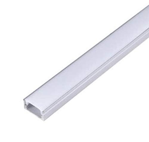 Pack 5x Perfil de Aluminio para Tira LED con Tapa Translucida. Tapones de los Extremos y clips de montaje Incluidos.…