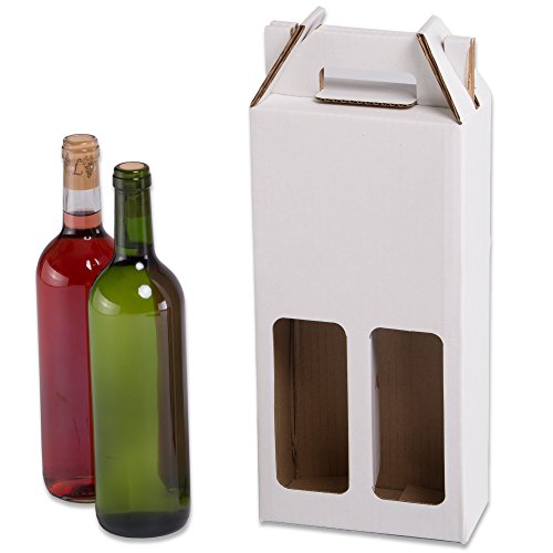 Pack de 20 Estuches para botellas de vino automontables. Caja en cartón, automontables, medida estándar. TeleCajas X20CBVB2 (x20) (para 2 botellas)