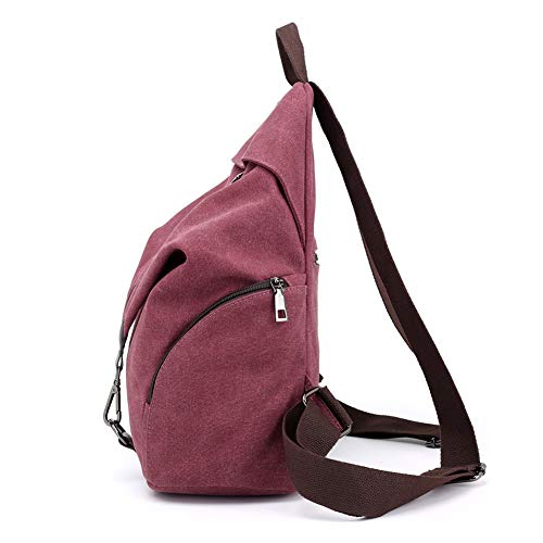 Padgene Mochila de Lona para Mujer, Bolsa De Viaje De Gran Capacidad Informal De La Vendimia Bolso Mochila Mujer Casual Para Vacaciones Viajes Senderismo Camping (Morado)