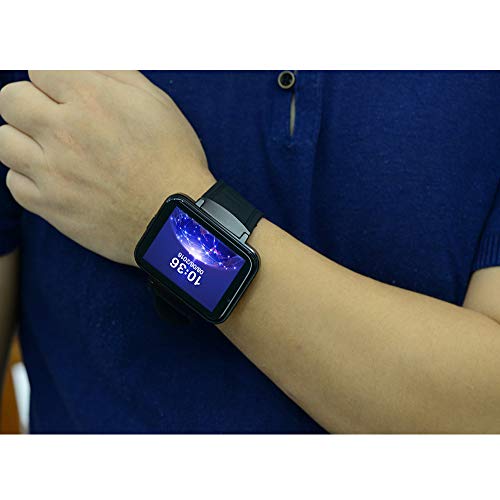 PAGHY Relojes de Fitness Bluetooth para Hombres, Reloj Inteligente de Moda IPS HD LED Pantalla Grande Soporte de Tarjeta Independiente Llamada de Video WeChat QQ WiFi Navegación-Silver