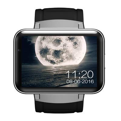 PAGHY Relojes de Fitness Bluetooth para Hombres, Reloj Inteligente de Moda IPS HD LED Pantalla Grande Soporte de Tarjeta Independiente Llamada de Video WeChat QQ WiFi Navegación-Silver