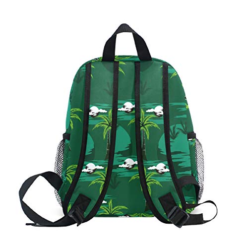 Palm Tree - Mochila para escuela, diseño de flores, color verde