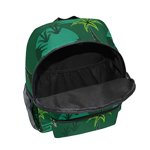 Palm Tree - Mochila para escuela, diseño de flores, color verde