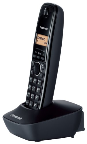 Panasonic KX-TG1611SPH - Teléfono Fijo Inalámbrico DECT, LCD, Identificador de Llamadas, Agenda de 50 Números, Tecla de Navegación, Alarma, Reloj, color Negro