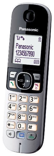 Panasonic KX-TG6811SPB - Teléfono Fijo Inalámbrico (Pantalla LCD de 1.8", Manos Libres, Identificador de Llamadas, Agenda 120 Números, Bloqueo de Llamadas, Modo ECO, Manos Libres) Negro/Plata