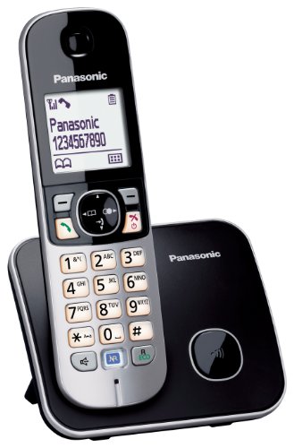 Panasonic KX-TG6811SPB - Teléfono Fijo Inalámbrico (Pantalla LCD de 1.8", Manos Libres, Identificador de Llamadas, Agenda 120 Números, Bloqueo de Llamadas, Modo ECO, Manos Libres) Negro/Plata