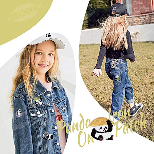 Panda Parche 14 estilos Parche Panda Bordado DIY Coser para Ropa T-Shirt Jeans Ropa Bolsas