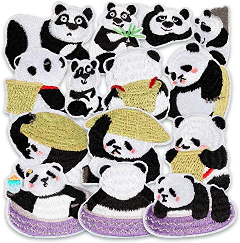 Panda Parche 14 estilos Parche Panda Bordado DIY Coser para Ropa T-Shirt Jeans Ropa Bolsas