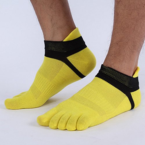 Panegy - Pack de Calcetines de 5 Dedos para Hombres para Deportes Sport Cilclismo Running para Vearno Antideslizante y Transpirable - Dedos de Pies Separados - Algodón