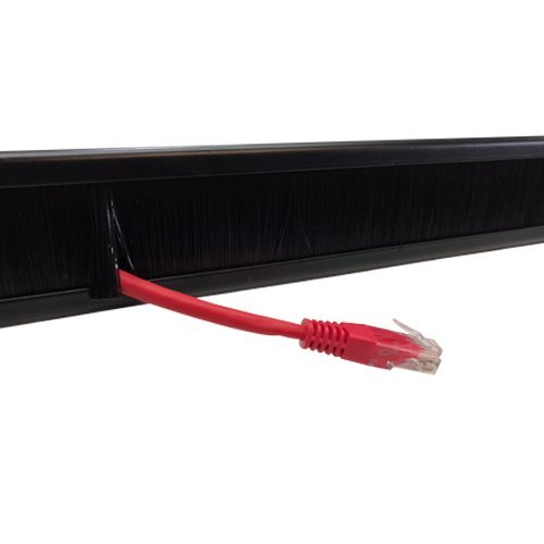 Panel pasacables Armario Rack 19 de 1U con Cepillo Central Negro, Cablepelado®