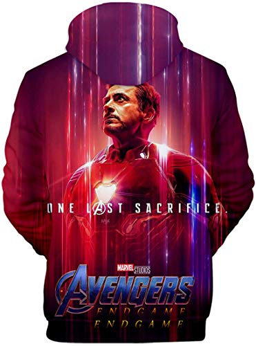 PANOZON Sudadera Hombre Impresión 3D de Vengadores Endgame para Fanes de Película Avengers Superhéroes (M, Iron Man Tony)