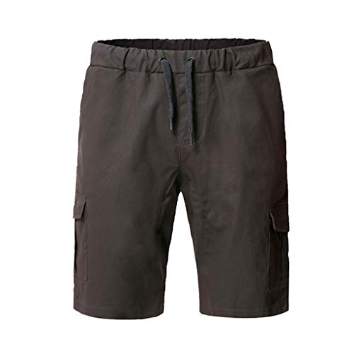 Pantalón De Deporte para Hombre Boxers Compresión Gimnasia Pantalones Corto Cargo Deport Verano Fitness Running Bodybuilding Shorts Algodón ZOELOVE Vendaje sólido multibolsillo Deportivo/DG,XXL