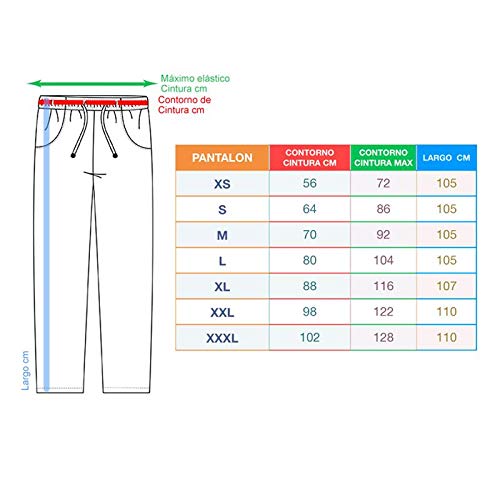 Pantalón Sanitario ROGER unisex, 100% Microfibra Poliéster Repelente Agua Anti-Olor (Varias Tallas y Colores)