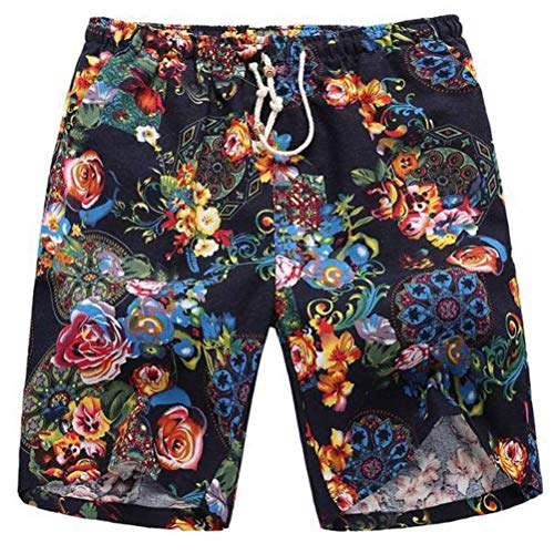 Pantalones Cortos de Playa, Pantalones Cortos de Surf Hawaianos Ocasionales, Pantalones Cortos de Verano para Hombres, Good dress, Décimo color, 2XL(70-85kg)