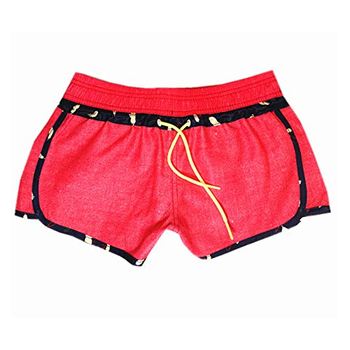 Pantalones Cortos para Hombre Verano Secado rápido Ropa de Playa cómoda Pareja Homme Pantalones Cortos para Hombre Rojo