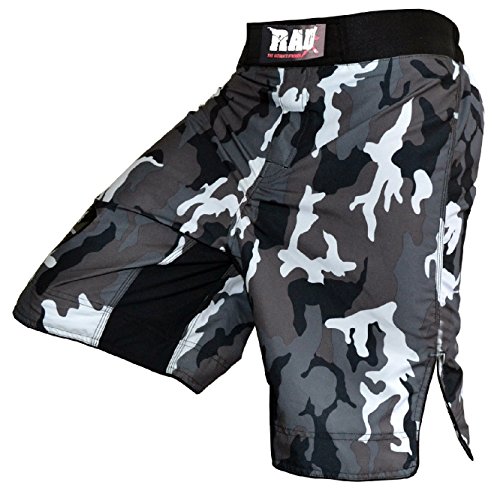 Pantalones cortos Rad, para boxeo, artes marciales mixtas, Grappling, UFC, Kick Boxing, Muay Thai camuflaje gris, para hombre, hombre, color multicolor, tamaño XXXX-Large