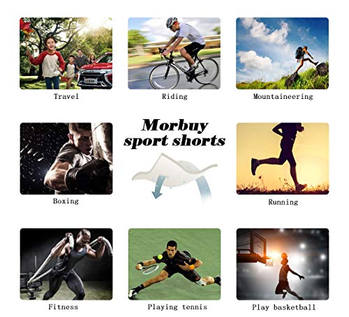 Pantalones Deportivos Cortos para Hombre 2 in 1, Morbuy Verano de Running Ciclismo Fitness Training Deportes Pants Transpirable Secado Rápido Shorts con Bolsillos (M,Gris Oscuro)