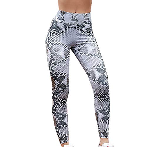 Pantalones Deportivos Mujer, Morbuy Cómodos Mallas Leggings Elásticos Polainas para Cintura Alta Deporte Stretch Yoga Fitness Pantalón Gimnasio Medias (S,Beige)