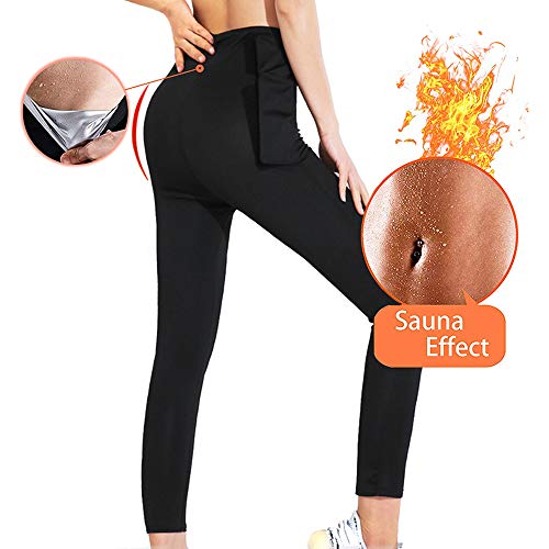 Pantalones para Adelgazar - Mallas Deportivas Mujer, Mallas Termicas de Neopreno, Pantalón de Sudoración Adelgazantes, Leggings Anticeluliticos Fitness (L)