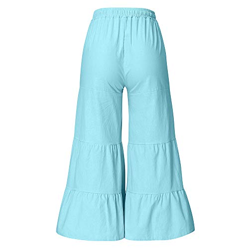 Pantalones Sueltos De Pierna Ancha Sueltos De Color Europeo Y Americano para Mujer Pantalones con Cintura Elástica Pantalones Casuales De Primavera Y Otoño para Mujer Talla Grande