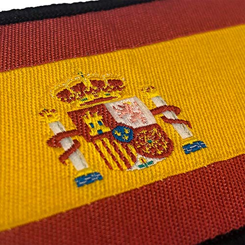 Parche Bordado Bandera España con Velcro con Colores Oficiales - Escudo bordado - Parches Moteros Bordados - Parches Militares - 75 x 50 mm