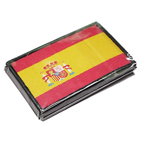 Parche Bordado Bandera España con Velcro con Colores Oficiales - Escudo bordado - Parches Moteros Bordados - Parches Militares - 75 x 50 mm