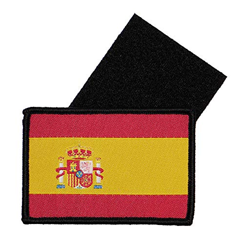 Parche Bordado Bandera España con Velcro con Colores Oficiales - Escudo bordado - Parches Moteros Bordados - Parches Militares - 75 x 50 mm