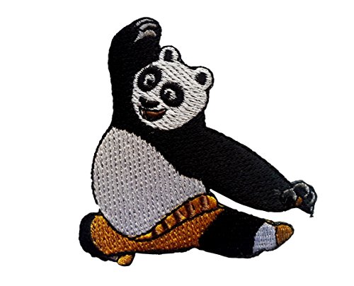 Parches - Kung-Fu panda animal niños - blanco - 7,6x7,4cm - termoadhesivos bordados aplique para ropa