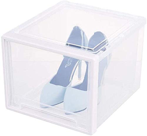 Pared pintura La Caja de Zapatos apilable de Almacenamiento en Rack Organizador plástico Transparente Estanterías a Prueba de Polvo del cajón Que entrelaza Ligera Zapatero Taburete Cambiar Zapatos