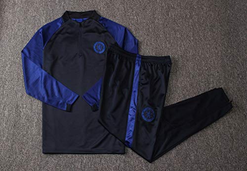 PARTAS Mens 2 Piezas Establece Conjunto de fútbol Chelsea chándales del Equipo del Club Que Entrena al Uniforme de Manga Larga Traje Traje Chelsea Competencia (Size : M)