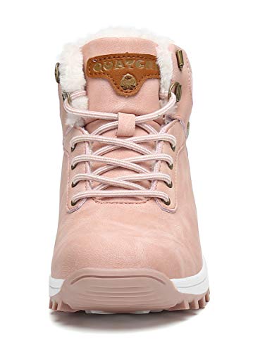 Pastaza Hombre Mujer Botas de Nieve Senderismo Impermeables Deportes Trekking Zapatos Invierno Forro Piel Sneakers Rosa,38EU