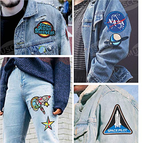 Patch Sticker, MUSCCCM 10Pcs Parches Aeroespacial Termoadhesivos DIY Coser o Planchar en Los Parches Apliques para Ropa Camiseta Sombrero Pantalon Bolsas