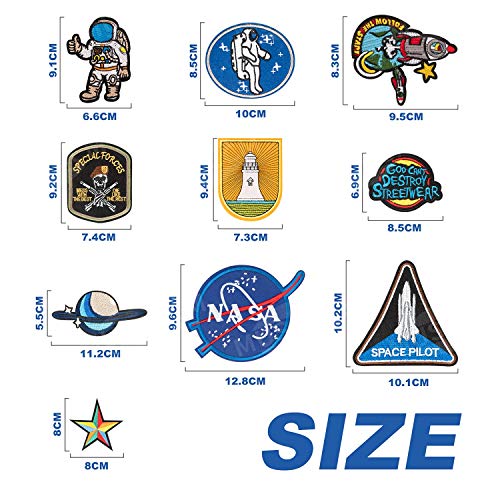 Patch Sticker, MUSCCCM 10Pcs Parches Aeroespacial Termoadhesivos DIY Coser o Planchar en Los Parches Apliques para Ropa Camiseta Sombrero Pantalon Bolsas