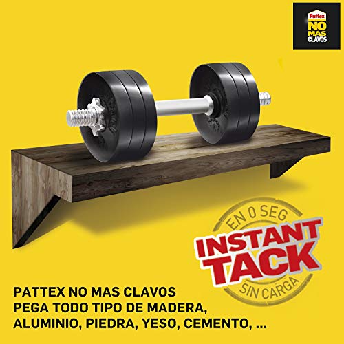 Pattex No Más Clavos Original, adhesivo de montaje resistente, pegamento extrafuerte para madera, metal y más, adhesivo blanco instantáneo, 1 cartucho x 370 g