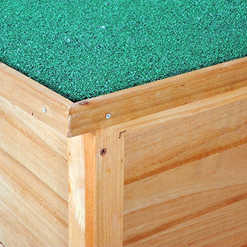 PawHut Caseta para Perro 85 x 58 x 58cm Madera Impermeable con Tejado Verde Abatible y 4 Pies Antideslizantes