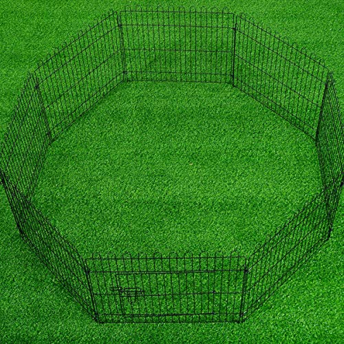 PawHut Parque Perros Jaula Plegable Mascotas Cerca Entrenamiento Cachorros 8 Vallas (71x61cm)