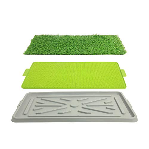 PAWISE Pet Park Deluxe - Inodoro para Interior para Perros, Bandeja para Cachorros, Almohadilla de Entrenamiento para Cachorros, Almohadilla para orinar con césped Artificial y cajón portátil