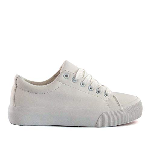 PAYMA - Zapatillas Bambas Deportivas Plataforma Mujer. Tenis Deporte, Casual y Caminar. Cierre Cordones. Interior Acolchado. Piso Eco Print Floral y Blanco.