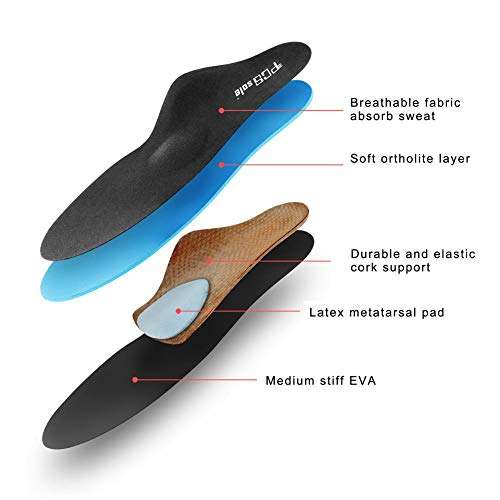 PCSsole La plantilla apoya la plantilla ortopédica funcional médica suave del pastel del alto arco, pie plano de la inserción, fascitis plantar, dolor de pie