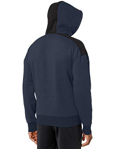 Peak Velocity – Sudadera con capucha con cremallera completa con forro polar de peso medio y corte ancho para hombre, Azul Oscuro, US M (EU M)