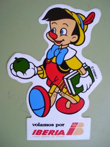 Pegatina Adhesivo Publicidad - Advertising Bumper Sticker : IBERIA - Pinocho
