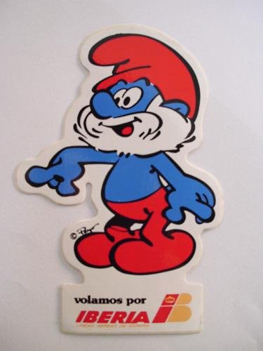 Pegatina Adhesivo Publicidad - Advertising Bumper Sticker : IBERIA - Pitufo