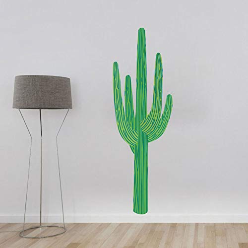 Pegatina de Pared de Cactus de Gran tamaño Planta Verde Vinilo Arte Mural Sala de Estar Dormitorio Cocina Impermeable decoración del hogar 45x141 cm