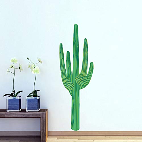 Pegatina de Pared de Cactus de Gran tamaño Planta Verde Vinilo Arte Mural Sala de Estar Dormitorio Cocina Impermeable decoración del hogar 45x141 cm