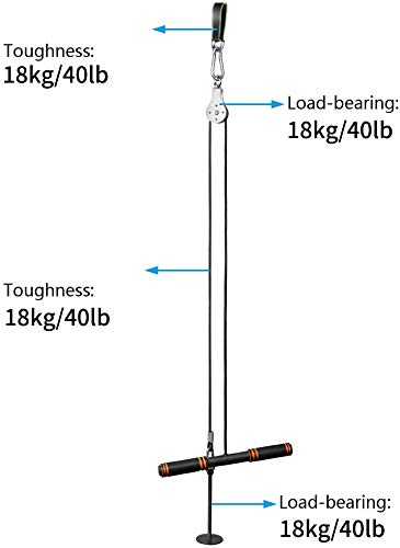 PELLOR Accesorio de Entrenamiento para Antebrazos, Ejercitador de la Mano, Entrenador de Resistencia de Rodillos Equipo para Ejercicios de Entrenamiento de Fuerza con Brazos y Cuerdas