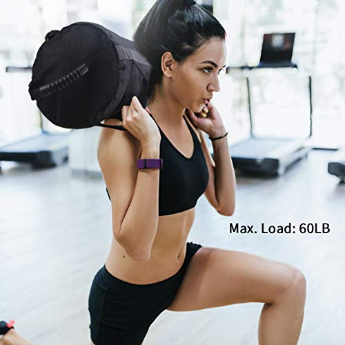 PELLOR Sandbag, Saco Peso Fitness Saco de Arena para Entrenamiento de 0 a 27 kg, Peso Ajustable Power Bag Ideal para Fitness Funcional y Potenciamiento Muscular